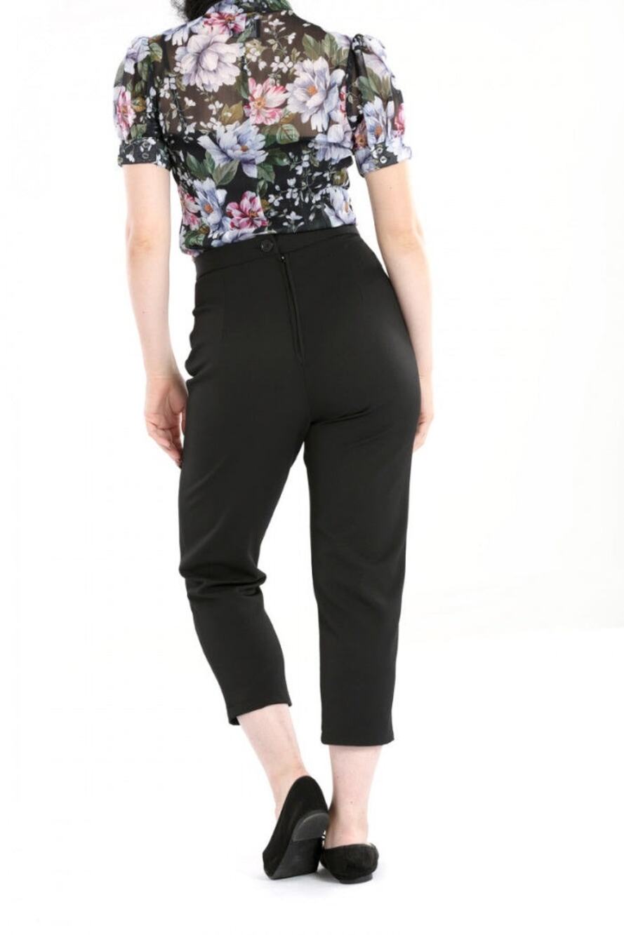 Hell Bunny NWT 40s 50s Amelie Black Cigarette Trousers UK 10/US 6